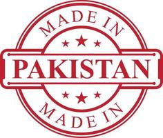 hergestellt in pakistan etikettensymbol mit rotem farbemblem vektor