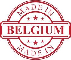 tillverkad i belgien märka ikon med röd Färg emblem vektor