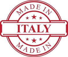 Hergestellt in Italien Etikettensymbol mit rotem Farbemblem vektor