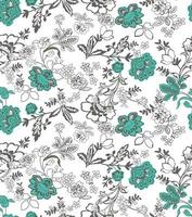 Nahtloses Blumenmuster im Vektor. Wilde Blumen, Blätter, Zweige, Süßigkeiten wiederholen das Muster-Design-Set. Handgemacht. Tapete, Stoff oder Design aus Geschenkpapier. vektorillustration.druck für bettwäsche. vektor