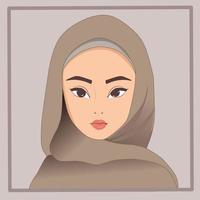 vektor skön flicka i hijab, tecknad serie Färg platt stil. kan vara Begagnade för avatar profil bild.