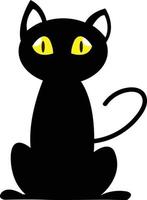 tecknad serie vektor halloween svart katt öga gul.