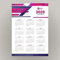 2023 företags- kalender mall vektor