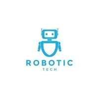 liten robot teknologi modern söt logotyp design vektor