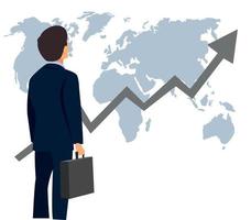 företag värld grafisk indikator och företag person vektor