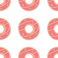 Muster eines niedlichen rosa Cartoon-Donuts kann für Valentinstag-Grußkarten, Party-Einladungen verwendet werden. vektor
