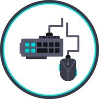 Gaming-Tastatur und Maus-Vektor-Icon-Design vektor