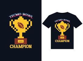 tecmo bowl champion Illustrationen für druckfertige T-Shirt-Gestaltung vektor