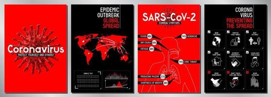 satz plakate über die coronavirus-epidemie vektor
