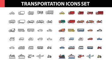 Transportikonen stellten Vektorillustration ein vektor