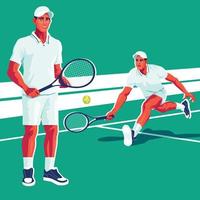 tennis sport charakter mann vektor illustration