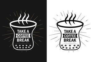 Kaffee-T-Shirt-Design Vektorgrafiken. Kaffee-Typografie-Design für T-Shirts, Druck, Vorlagen, Logos, Becher-Pro-Vektor vektor