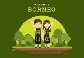 Willkommen zu Borneo Free Vector