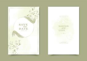 blommig bröllop inbjudningskort. vektor