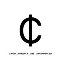 ghana valuta ikon symbol, ghanansk cedi, ghs tecken. vektor illustration