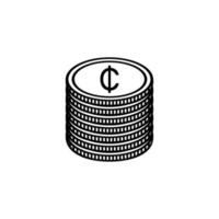 ghana valuta ikon symbol, ghanansk cedi, ghs tecken. vektor illustration