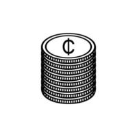 ghana valuta ikon symbol, ghanansk cedi, ghs tecken. vektor illustration