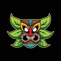 illustration des e-sport-maskottchens der tiki-maske vektor