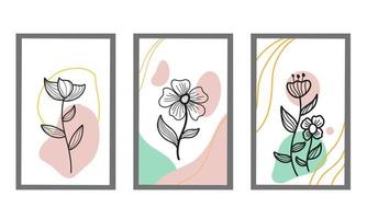 Illustration Vektorgrafik des Designs botanische Wandkunst Boho floral vektor