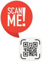 QR-Code scannen Sie mich in der Sprechblase, scannen Sie mich Konzept, Symbol. vektor