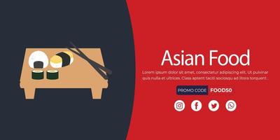 Hintergrundvektorillustration des asiatischen Lebensmittels, Plakat des asiatischen Lebensmittels vektor