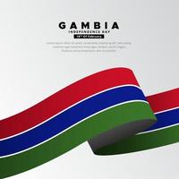 modernes und erstaunliches gambia-unabhängigkeitstagdesign mit gewelltem flaggenvektor vektor