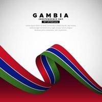 modernes gambia-unabhängigkeitstag-design mit gewelltem flaggenvektor. Design zum Tag der Einheit von Gambia vektor