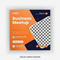 konferenz, business meetup, webinar social media post design vorlage vektor