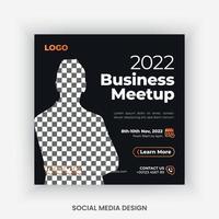 konferenz, business meetup, webinar social media post design vorlage vektor