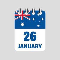 kalender mit australien unabhängigkeitstag. Vektorsymbol vektor