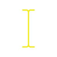eps10 gelber Vektortyp Eingang Mauszeiger abstraktes Symbol oder Logo isoliert auf weißem Hintergrund. Text einfügen Markierungssymbol in einem einfachen, flachen, trendigen, modernen Stil für Ihr Website-Design und mobile App vektor