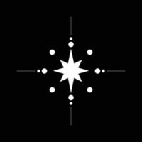 eps10 weißer Vektor kannelierte Sterne abstrakte Kunstikone oder -logo lokalisiert auf schwarzem Hintergrund. Sternsymbol in einem einfachen, flachen, trendigen, modernen Stil für Ihr Website-Design und Ihre mobile Anwendung