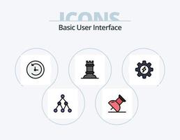 Grundlinie gefüllt Icon Pack 5 Icon Design. . . Gespräch. Zeitmaschine. Sicherung vektor