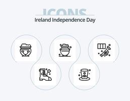 irland oberoende dag linje ikon packa 5 ikon design. patrick. grön. hjärta. dag. irland vektor