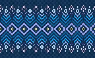 ethnisches Pixelmuster, ethnischer Hintergrund der Vektorstickerei, geometrisches diagonales verziertes Muster vektor