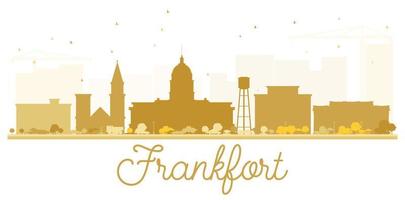 goldene silhouette der frankfurter stadtskyline. Vektor-Illustration. vektor