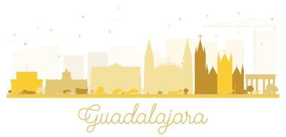 goldene silhouette der skyline der stadt guadalajara. vektor