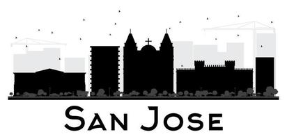 san jose skyline der stadt schwarz-weiß-silhouette. vektor