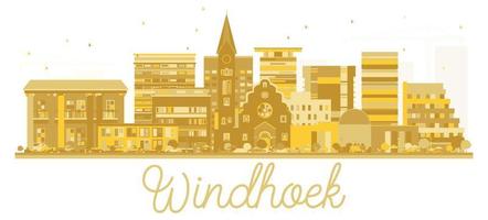 windhoek namibia stadt skyline goldene silhouette. vektor