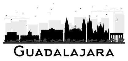 guadalajara stadt skyline schwarz-weiß silhouette. vektor