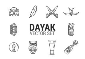 Dayak Icons Vektor