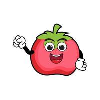 glückliche süße lächelnde Tomate. vektor, flache, karikatur, zeichen, abbildung, symbol. Retro-Maskottchen Tomate. isoliert auf weißem Hintergrund. süßes tomatengemüsecharakterkonzept vektor