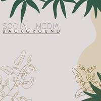 vektor botanisk, blommor, växter baner bakgrund fyrkant social media posta,