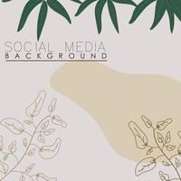 vektor botanisk, blommor, växter baner bakgrund fyrkant social media posta,