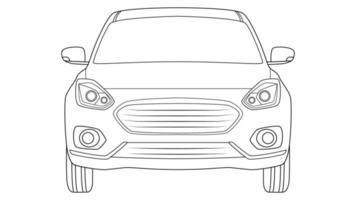 Premium-Limousine Umriss-Vektor-Illustration auf weißem Hintergrund. vektor