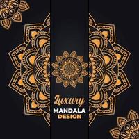 Luxus-Zier- und Hochzeits-Mandala-Design und islamischer Hintergrund in goldener Farbe vektor