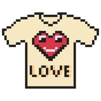 T-Shirt Pixelkunst isoliert auf weißem Hintergrund vektor