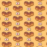 söt takoyaki mönster mat illustration vektor
