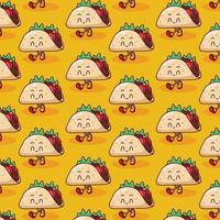 niedliche taco-musterillustration im flachen design vektor