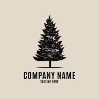 Pine Tree Vintage Logo, Symbol und Symbol, Vektorillustrationsdesign vektor